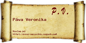 Páva Veronika névjegykártya